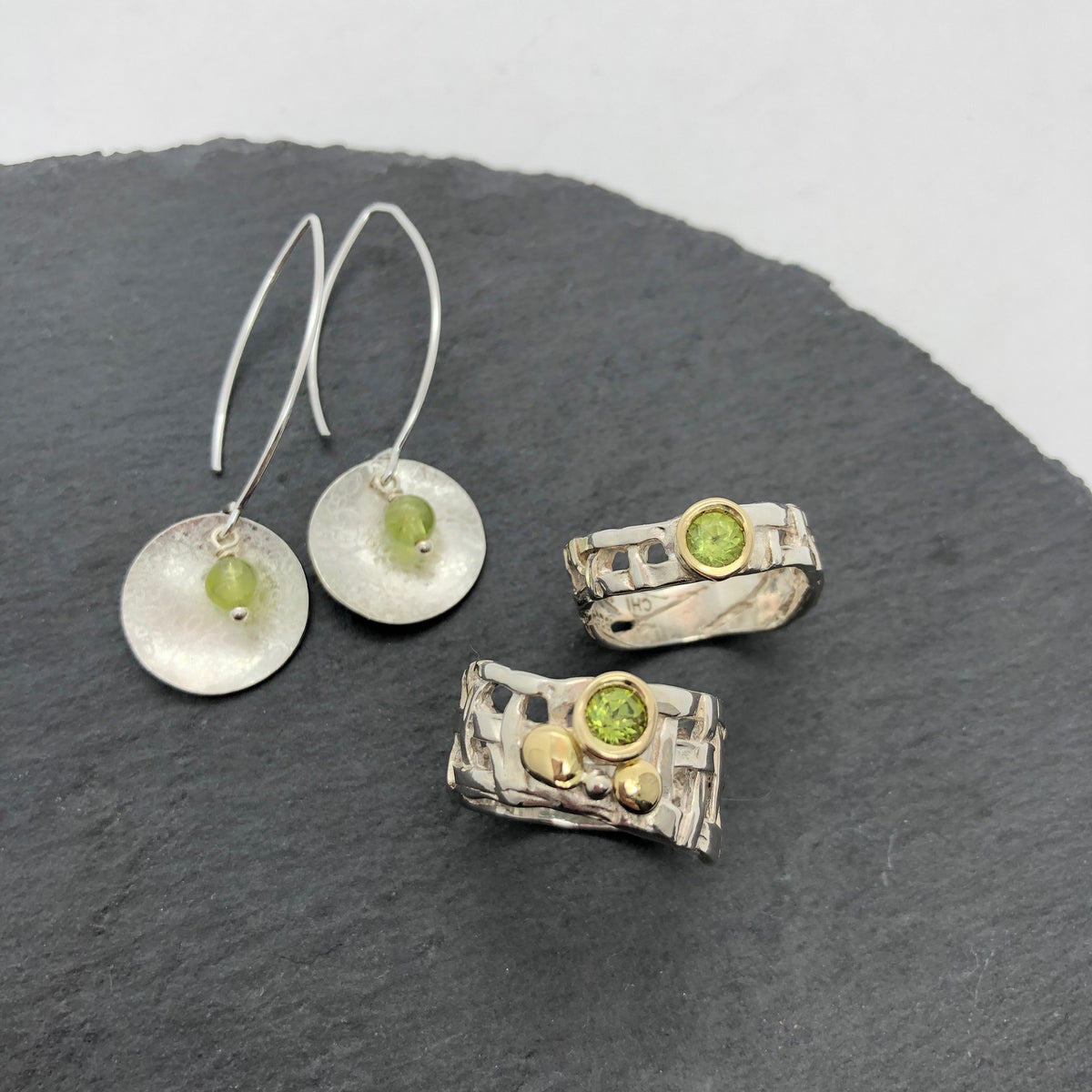 Real peridot store earrings