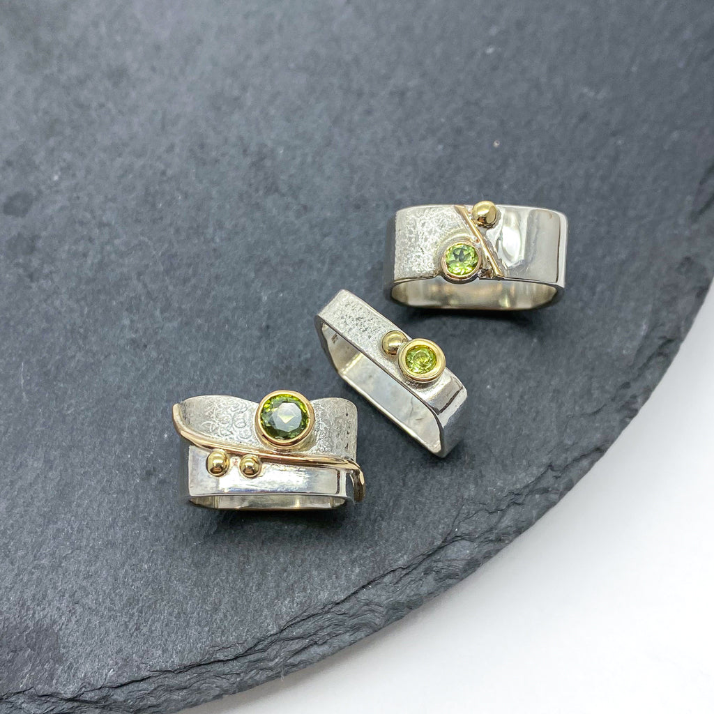 Vintage Sterling Silver Large Peridot Statement Ring - Unique Gold &  Diamonds