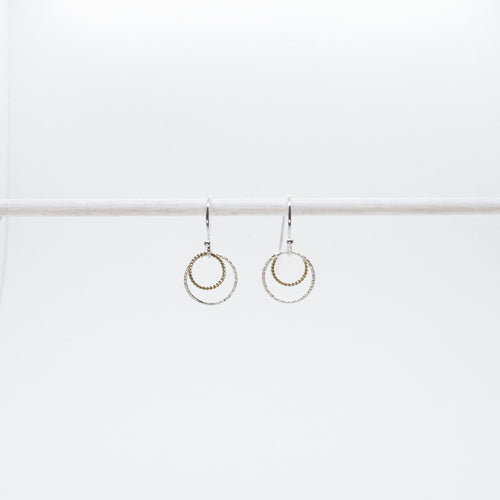 Petite Two-Toned Double Round Earrings