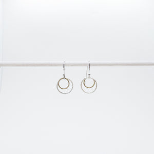 Petite Two-Toned Double Round Earrings