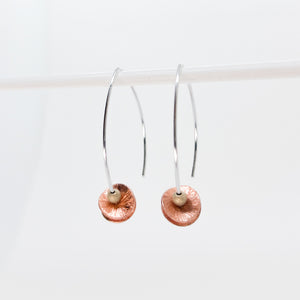 Double Copper Petal Earrings