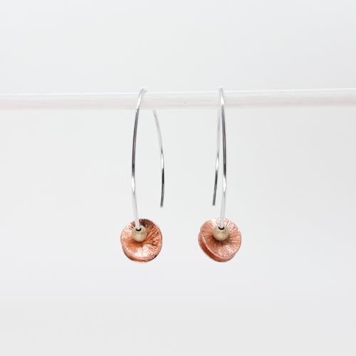 Double Copper Petal Earrings