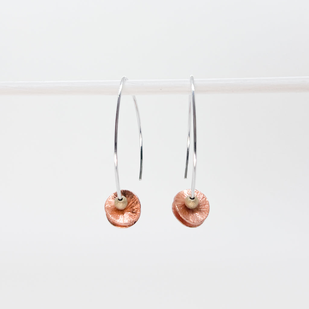 Double Copper Petal Earrings