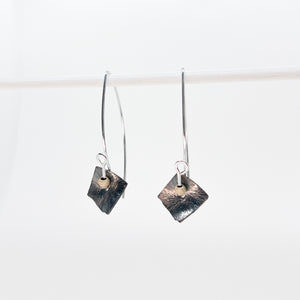 Oxidized Copper Petal Earrings No.1