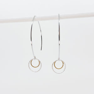 Medium Two-Toned Double Round Earrings