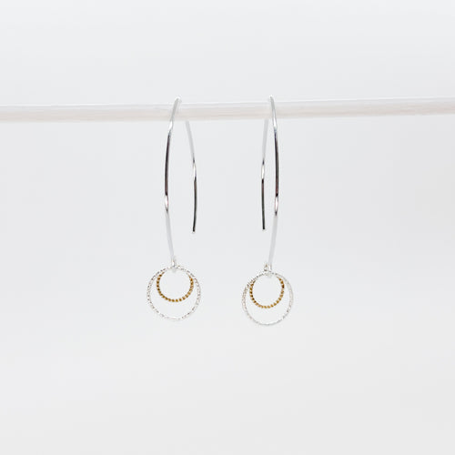 Medium Two-Toned Double Round Earrings