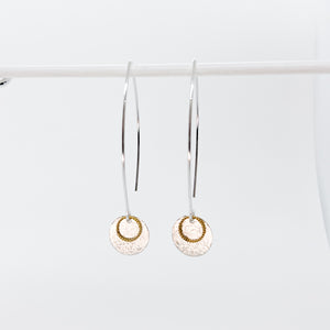 Two-toned Scribble Disc Earrings