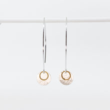 Load image into Gallery viewer, Two-toned Scribble Disc Earrings