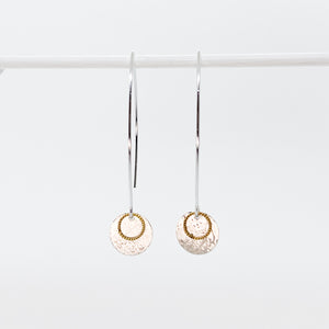 Two-toned Scribble Disc Earrings