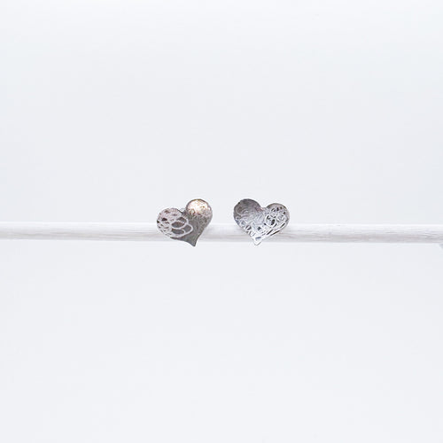 Big Heart Scribbled Studs