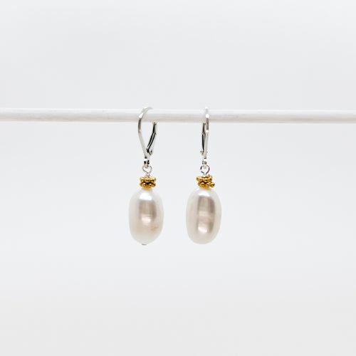 Baroque Pearl and Gold Earrings