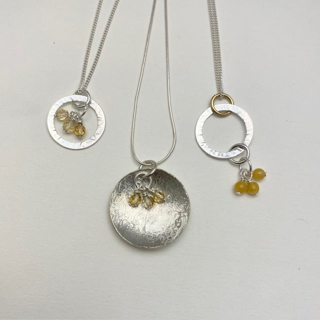 Sterling Silver Citrine Necklaces