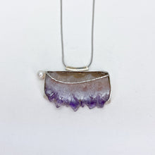 Load image into Gallery viewer, Amethyst and Pearl Balance Slider Necklace