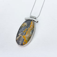 Load image into Gallery viewer, Bumblebee Agate Balance Slider Necklace No.2