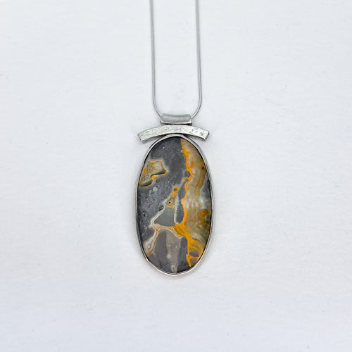 Bumblebee Agate Balance Slider Necklace No.2