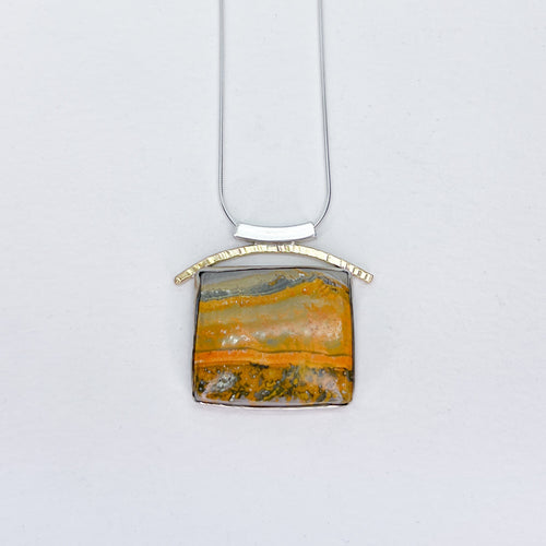 Bumblebee Agate Balance Slider Necklace No.1