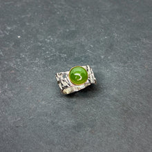 Load image into Gallery viewer, Bezel-Set Jade Wide Woven Ring