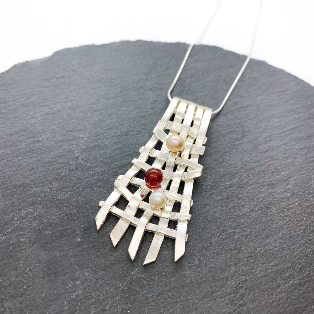 Woven Waterfall Carnelian Necklace