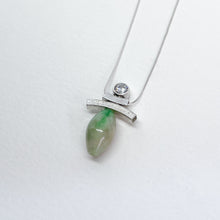 Load image into Gallery viewer, Chinese Jade &amp; CZ Balance Slider Necklace