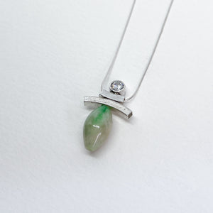 Chinese Jade & CZ Balance Slider Necklace