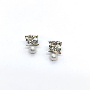 Woven Basket Pearl Studs