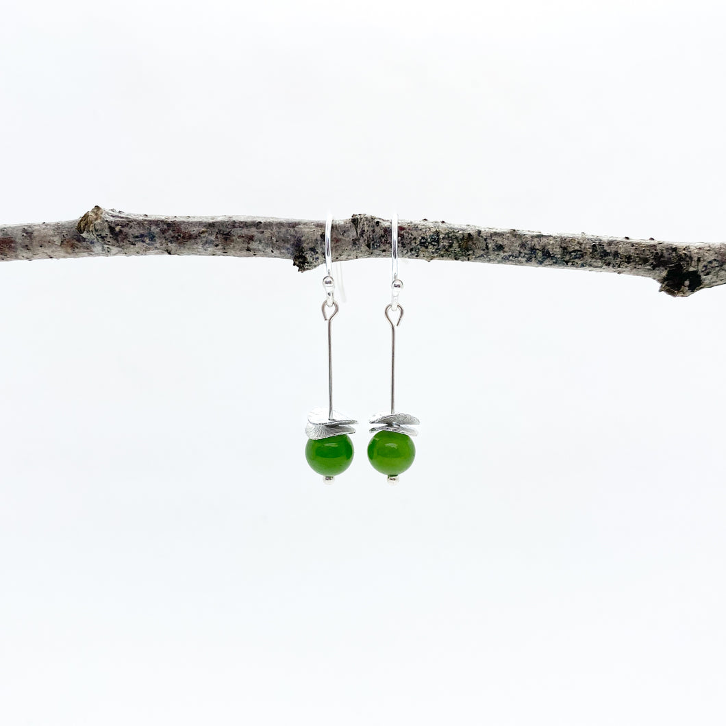 Mini BC Jade Acorn Earrings